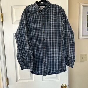 Carhartt Men's Black Plaid Button Down Shirt